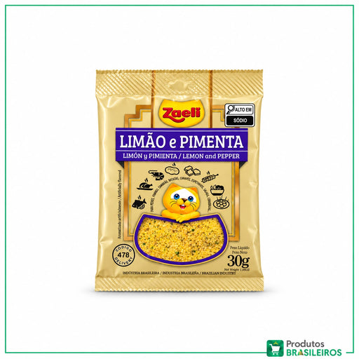 Tempero Lemon Pepper / Lemon Pepper Seasoning ZAELI - 30g - Produtos Brasileiros