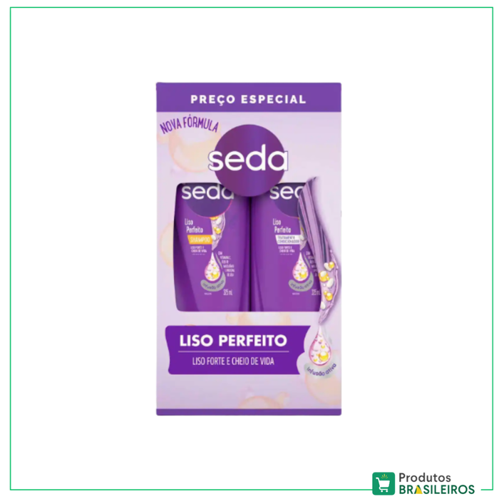 Kit Liso Perfeito / Kit Straight Hair SEDA - 490ml - Produtos Brasileiros
