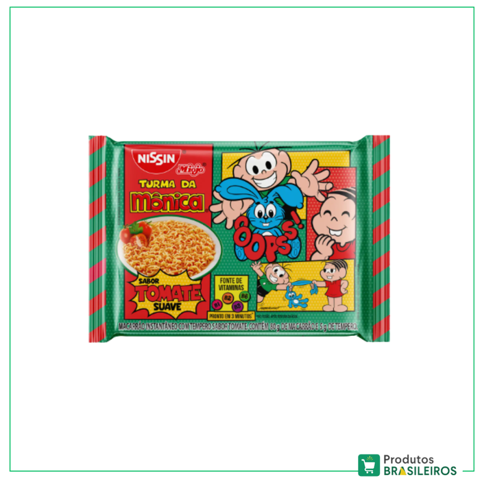 Miojo Turma da Mônica Tomate Suave / Tomato Noodles NISSIN - 85g - Produtos Brasileiros