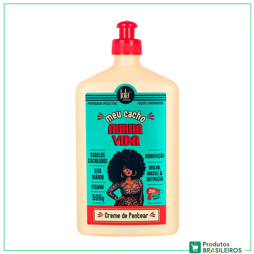Creme de Pentear Meu Cacho Minha Vida / Brazilian Detangling Hair Cream LOLA - 500g - Produtos Brasileiros