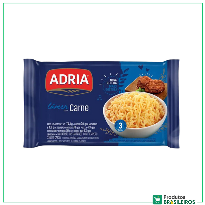 Miojo Sabor Carne / Beef Flavoured Noodles ADRIA - 74.3g