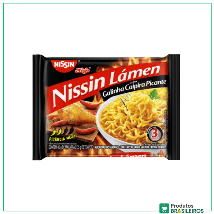 Miojo Sabor Galinha Caipira Picante / Spicy Chicken Flavoured Noodles NISSIN - 85g