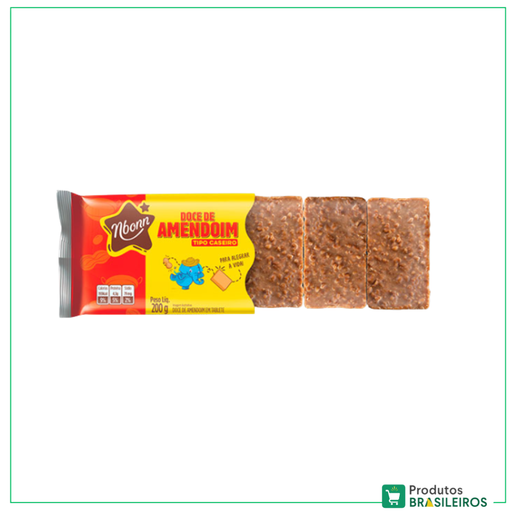 Doce de Amendoim Tipo Caseiro / Peanut Candy NBONN - 200g - Produtos Brasileiros
