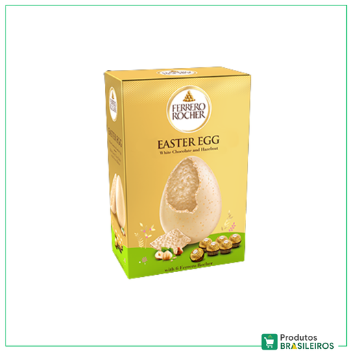 Ovo de Páscoa Chocolate Branco com Avelã / Easter Egg White Chocolate & Hazelnut FERRERO ROCHER - 250g - Produtos Brasileiros