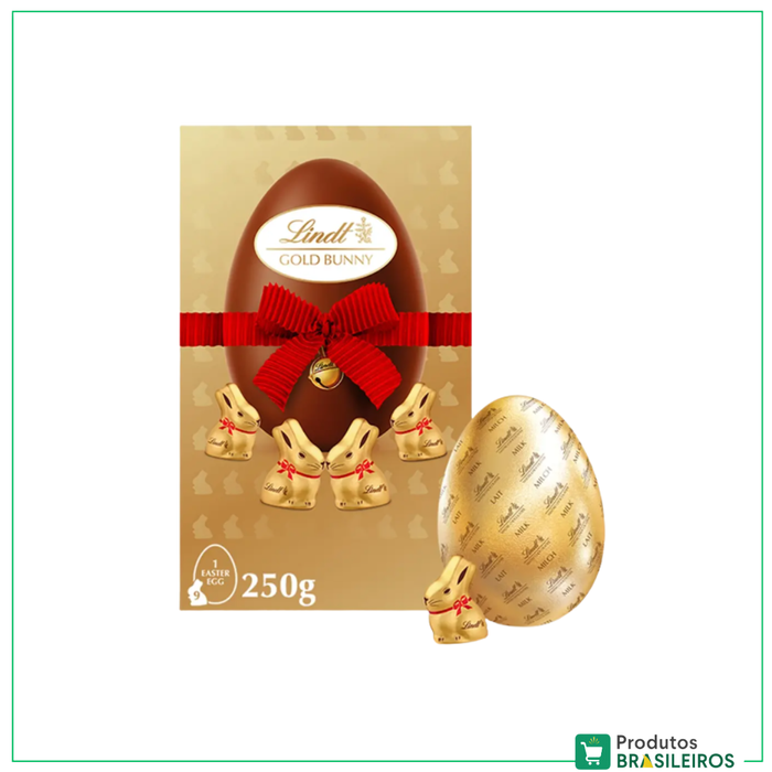 Ovo de Páscoa Chocolate ao Leite  / Milk Chocolate Easter Egg ( Gold Bunny) LINDT - 250g - Produtos Brasileiros