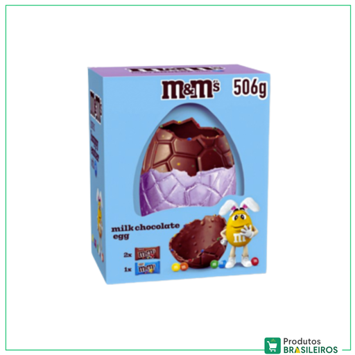 Ovo de Páscoa Chocolate ao Leite com M&M's / Easter Egg Milk Chocolate With M&M's - 506g - Produtos Brasileiros