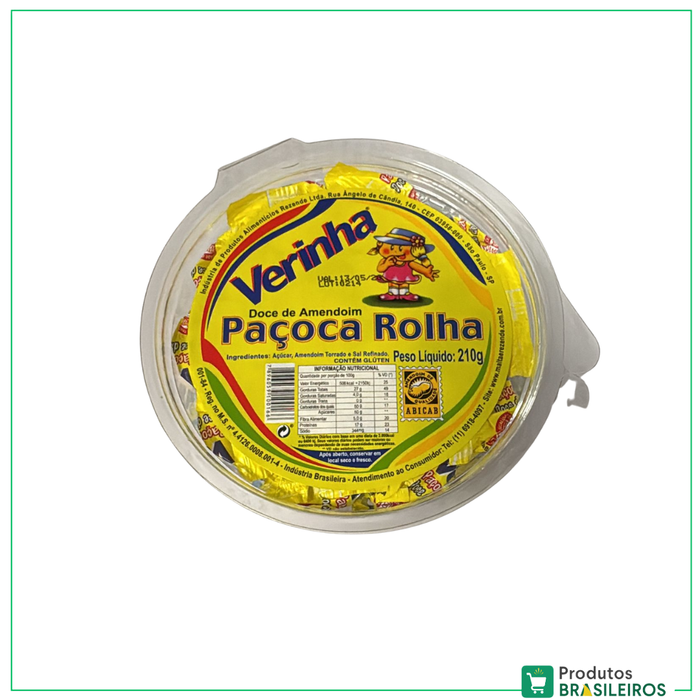 Paçoca Rolha / Peanut Candy VERINHA - 210g - Produtos Brasileiros