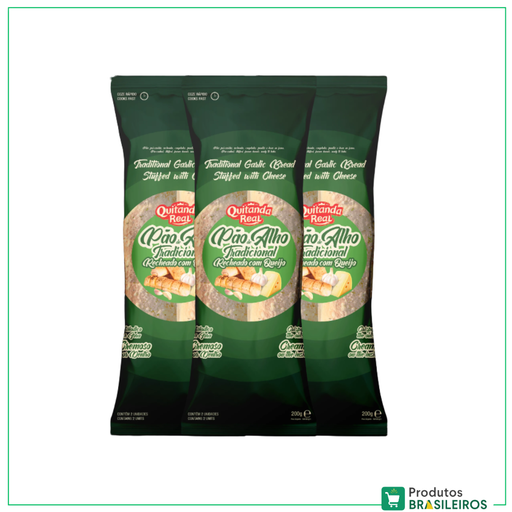 Pão de Alho com Queijo / Garlic Bread with Cheese QUITANDA REAL - 200g - Produtos Brasileiros