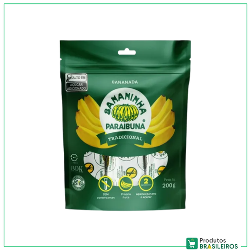 Bananinha Tradicional / Banana Sweet PARAIBUNA - 200g (6 unidades) - Produtos Brasileiros