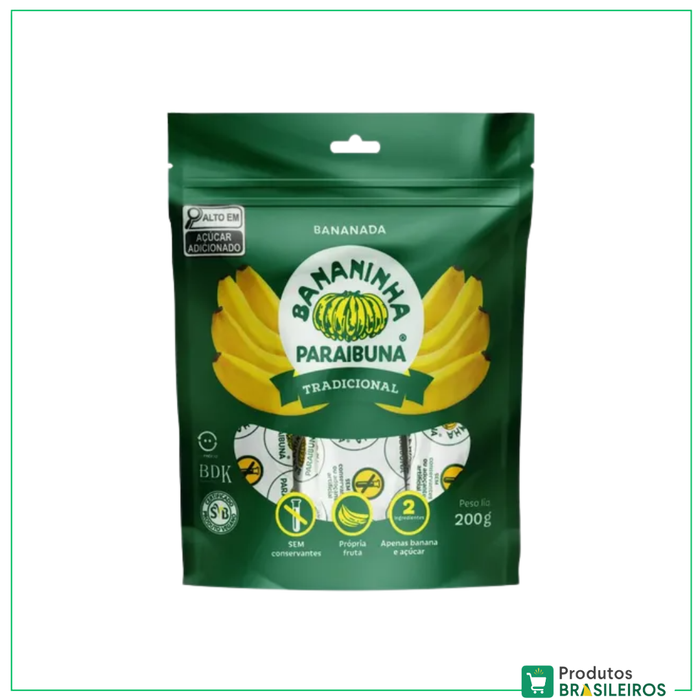 Bananinha Tradicional / Banana Sweet PARAIBUNA - 200g (6 unidades) - Produtos Brasileiros