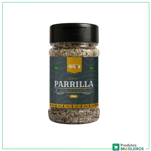 Sal de Parrilla Alho e Pimenta / Garlic and Pepper Parrilla Salt TEMPERO BRAZIL - 280g - Produtos Brasileiros