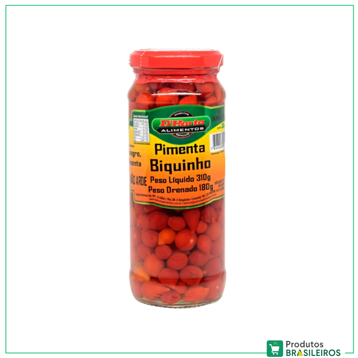 Pimenta Biquinho Vermelha D'HORTA - 310g - Produtos Brasileiros