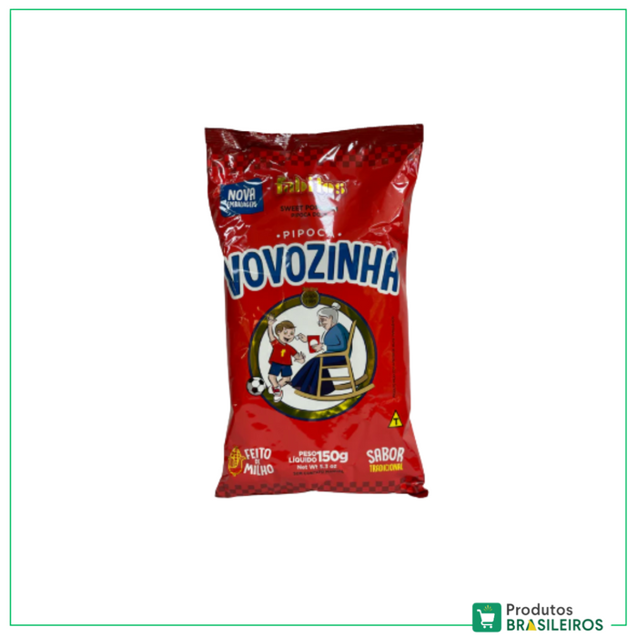 Pipoca Doce Tradicional / Sweet Popcorn VOVOZINHA - 150g - Produtos Brasileiros