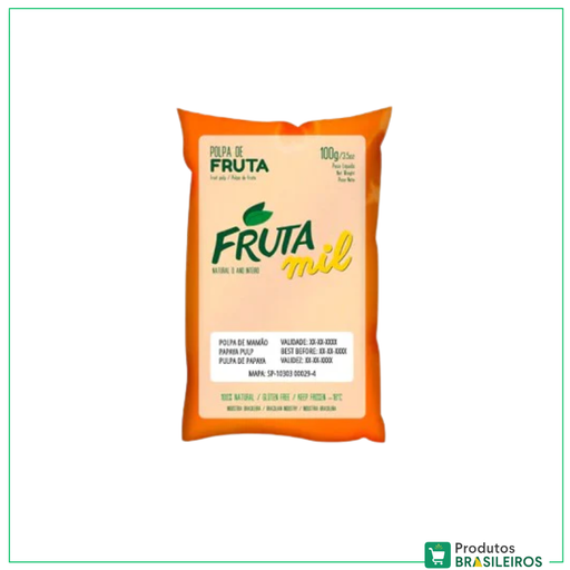 Polpa de Mamão / Papaya Pulp FRUTAMIL - 100g - Produtos Brasileiros