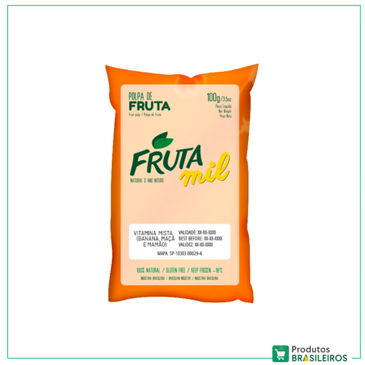 Polpa de Mamão / Papaya Pulp FRUTAMIL - 100g - Produtos Brasileiros