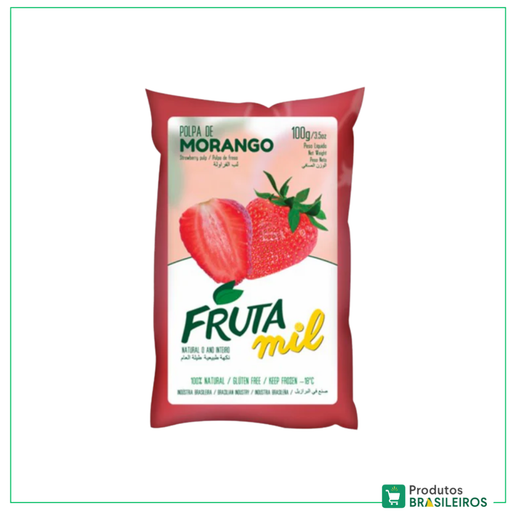 Polpa De Morango / Strawberry Pulp FRUTAMIL - 100g - Produtos Brasileiros