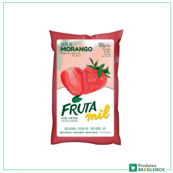 Polpa De Morango / Strawberry Pulp FRUTAMIL - 100g - Produtos Brasileiros