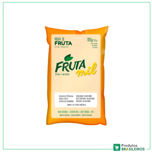 Polpa de Pêssego / Peach Pulp FRUTAMIL - 100g - Produtos Brasileiros