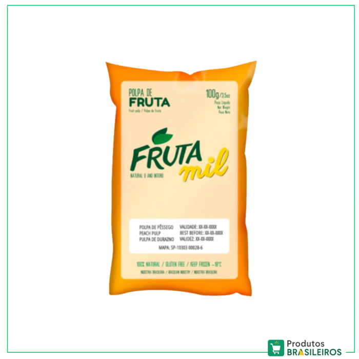 Polpa de Pêssego / Peach Pulp FRUTAMIL - 100g - Produtos Brasileiros