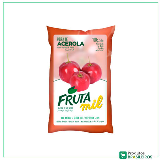 Polpa de Acerola / Barbados Cherry Pulp FRUTAMIL - 100g - Produtos Brasileiros
