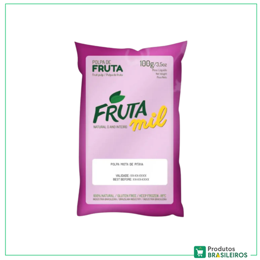 Polpa de Pitaya / Pitaya Pulp FRUTAMIL - 100g - Produtos Brasileiros