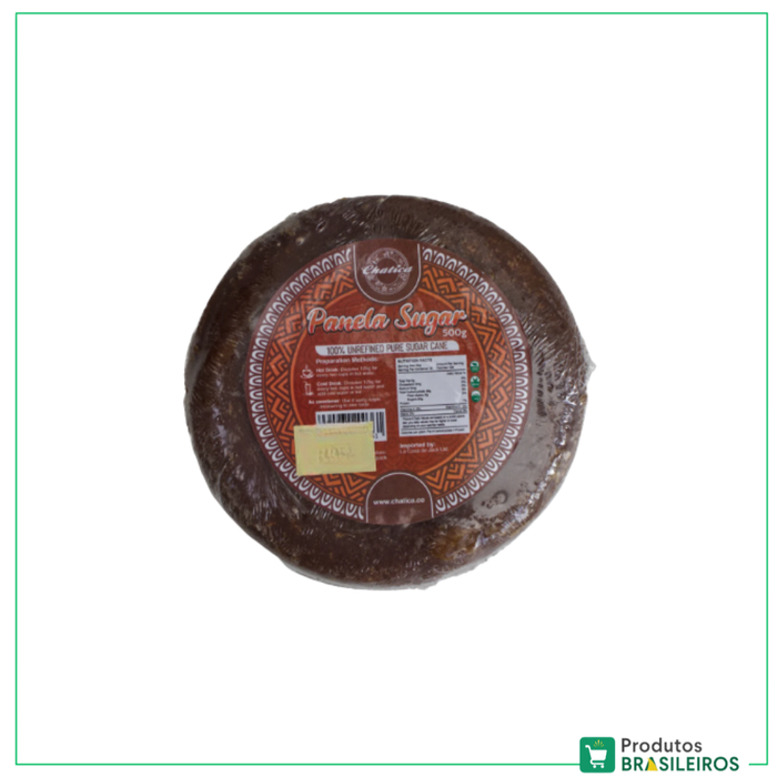 Panela / Rapadura Grande / Large Round Sugar Cane CHATICA - 500g - Produtos Brasileiros