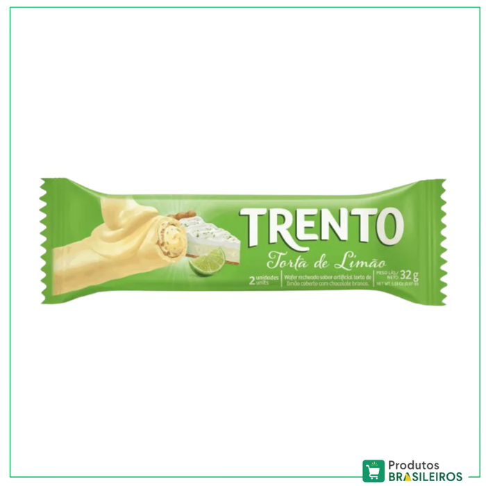 Wafer de Torta de Limão / Lemon Pie Wafer Rolls TRENTO - 29g - Produtos Brasileiros