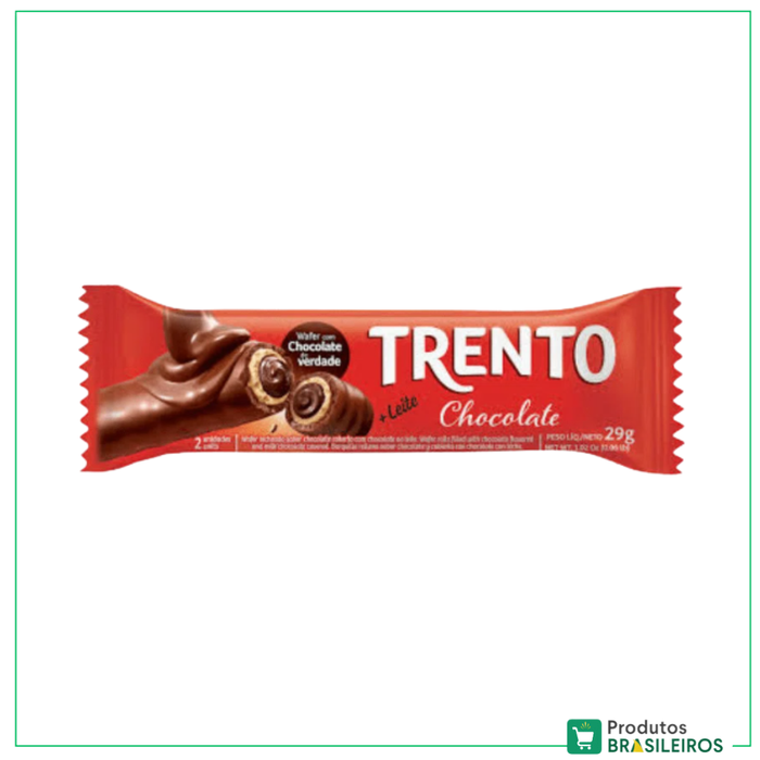 Wafer Chocolate ao Leite / Milk Chocolate Wafer Rolls TRENTO - 29g - Produtos Brasileiros
