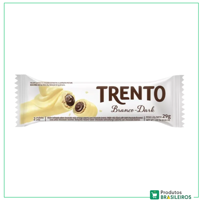 Wafer Chocolate Branco / White Chocolate Wafer Rolls TRENTO - 29g - Produtos Brasileiros