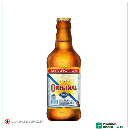 Cerveja Antarctica ORIGINAL Garrafa - 300ml - Produtos Brasileiros