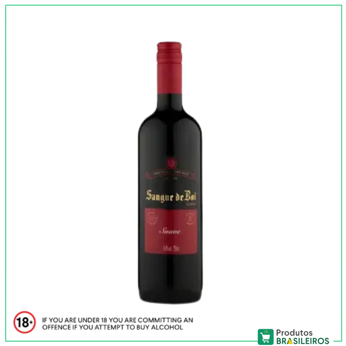 Vinho Tinto Suave / Red Wine SANGUE DE BOI - 750ml - Produtos Brasileiros