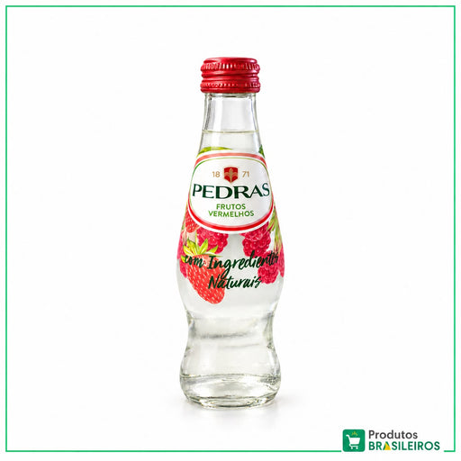Água com Gás Sabor Frutas Vermelhas / Red Berries Flavoured Sparkling Water PEDRAS - 250ml - Produtos Brasileiros