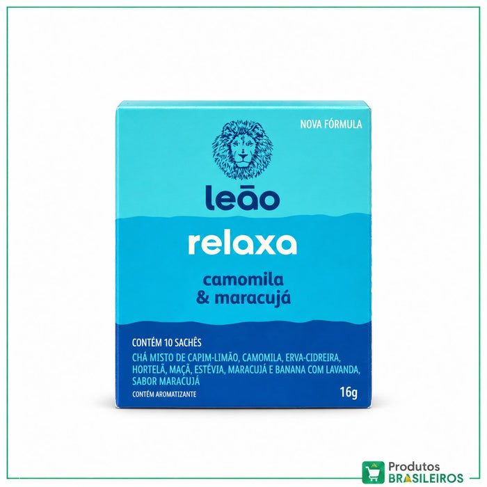 Chá de Camomila e Maracujá / Camomile and Passion Fruit Tea LEÃO - 16g - Produtos Brasileiros