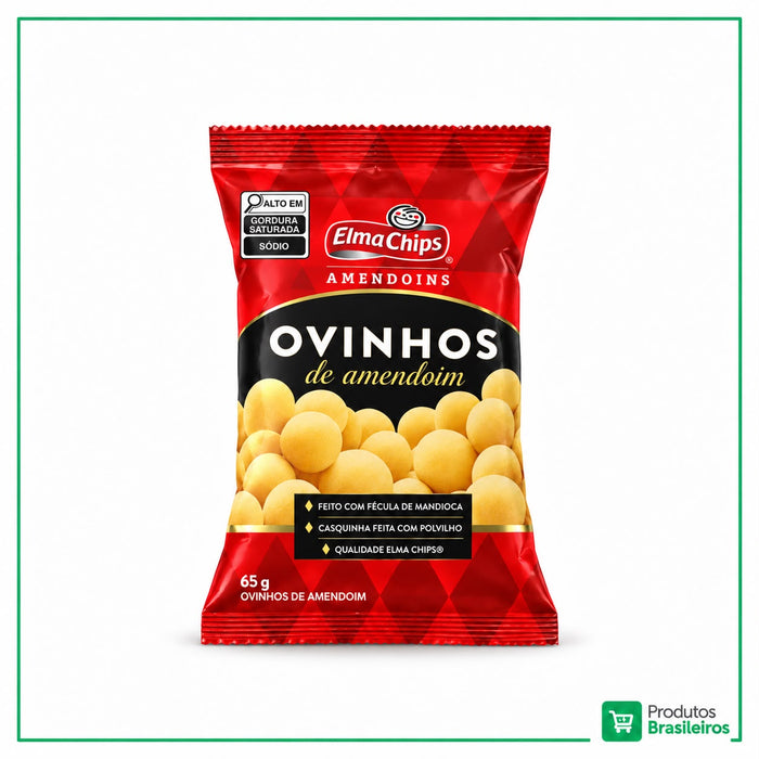 Ovinhos de Amendoim / Peanut Bites ELMA CHIPS - 65g - Produtos Brasileiros