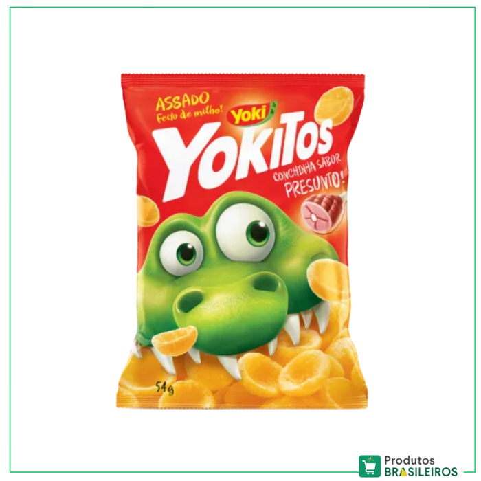 Salgadinho de Presunto / Ham Shell Crisp YOKITOS - 54g - Produtos Brasileiros