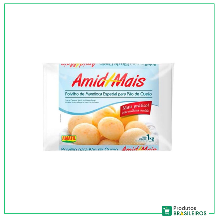 Polvilho Especial para Pão de Queijo / Special Cassava Starch for Cheese Bread AMAFIL- 1Kg - Produtos Brasileiros