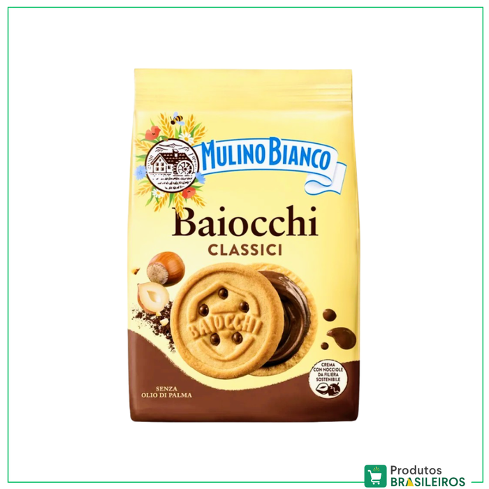 Biscoito Baiocchi com Creme de Avelã / Baiocchi Biscuits with Hazelnut Spread MULINO BIANCO - 260g