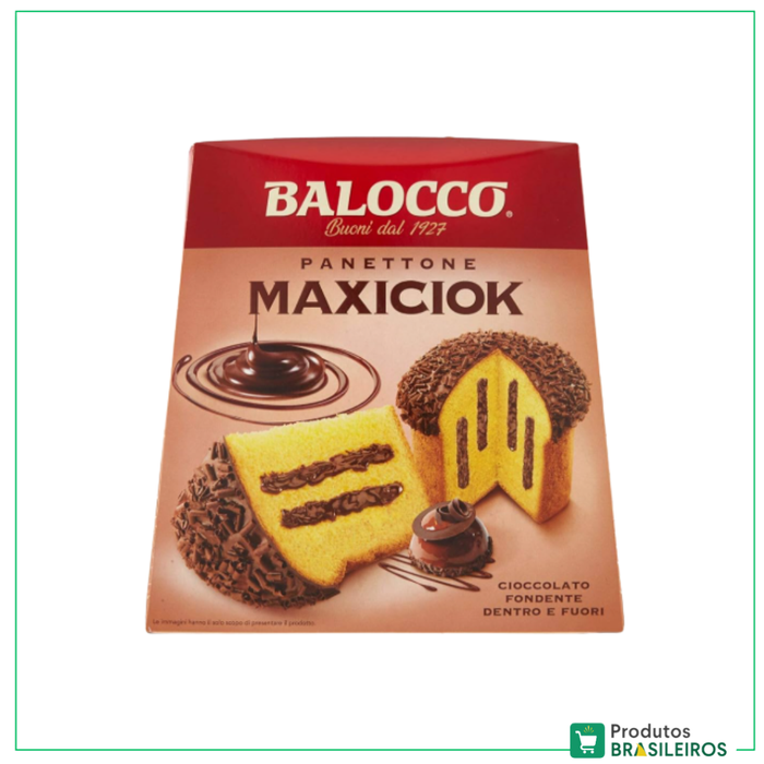 Panettone de Chocolate / Chocolate Panettone MAXICIOK - 800g - Produtos Brasileiros