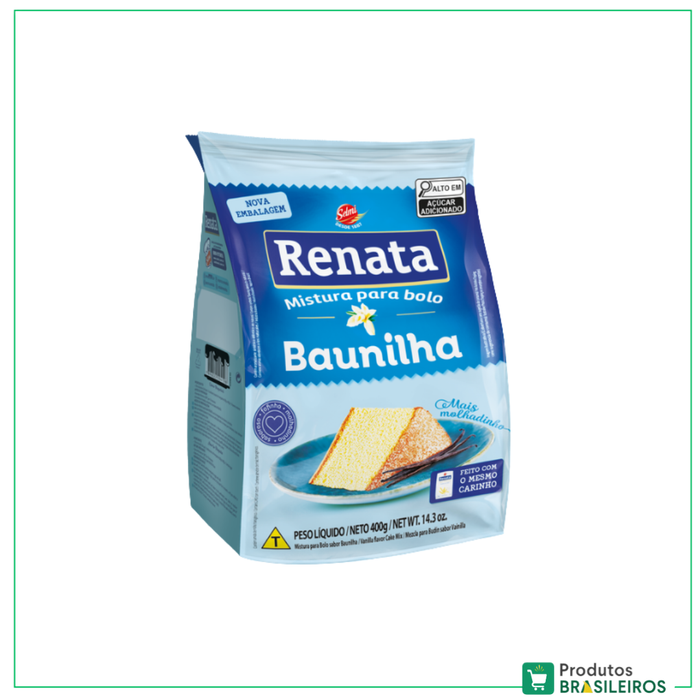 Mistura para Bolo Sabor Baunilha / Vanilla Flavour Cake Mix RENATA - 400g - Produtos Brasileiros