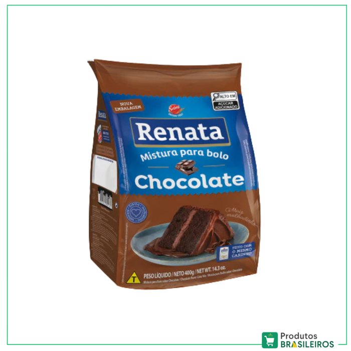 Mistura para Bolo Sabor Chocolate / Chocolate Flavour Cake Mix RENATA - 400g - Produtos Brasileiros