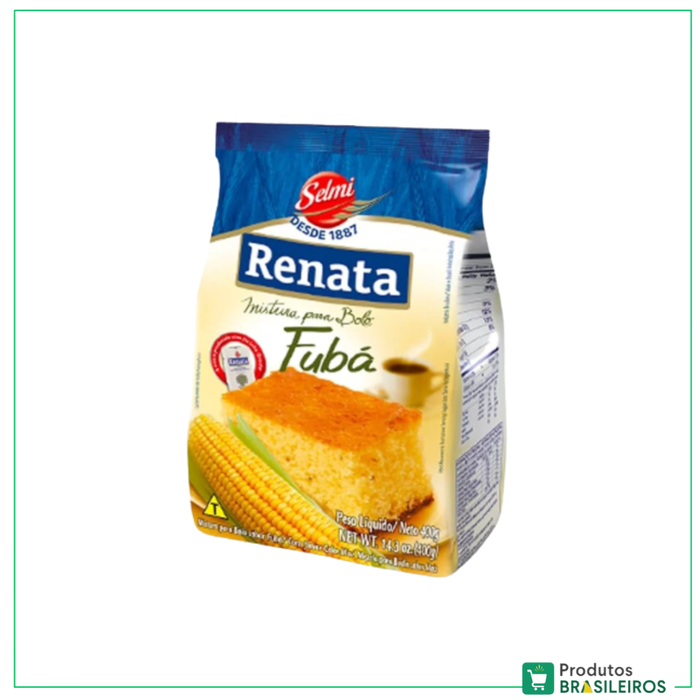 Mistura para Bolo Sabor Fubá / Cornmeal Flavour Cake Mix RENATA - 400g - Produtos Brasileiros