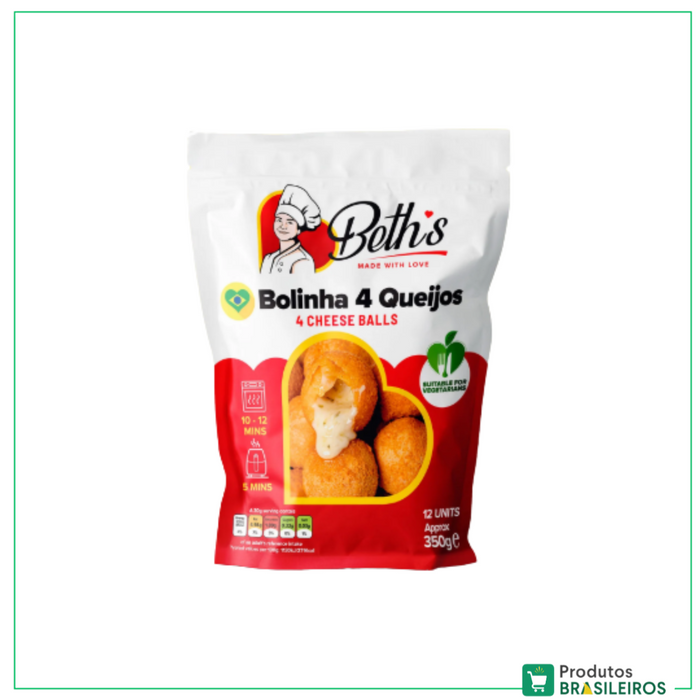 Bolinha de 4 Queijo Congelada / Frozen 4 Cheese Croquette BETH'S - 12un - Produtos Brasileiros