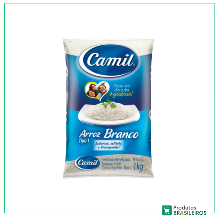 Arroz Branco / White Rice CAMIL - 1Kg - Produtos Brasileiros