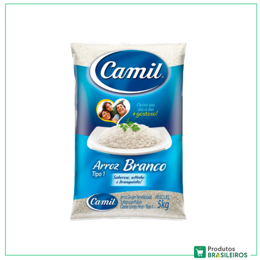 Arroz Branco / White Rice CAMIL - 5Kg - Produtos Brasileiros