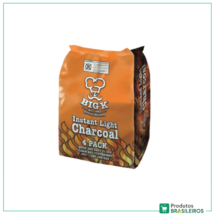 Carvão Acendimento Instantâneo / Instant Light Charcoal BIG K - 4Kg