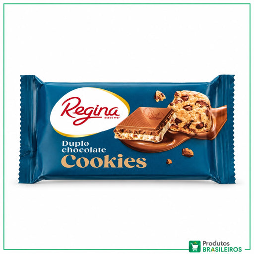 Chocolates ao leite e Branco com Recheio de Cookies / Milk and White Chocolates with Cookie Filling REGINA - 130g - Produtos Brasileiros