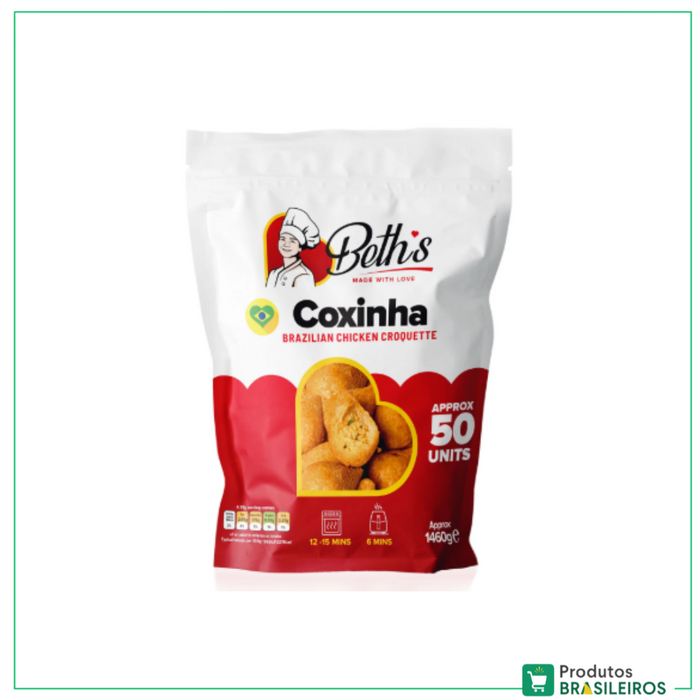 Coxinha Frita e Congelada / Frozen Chicken Croquette BETH'S - 50un - Produtos Brasileiros