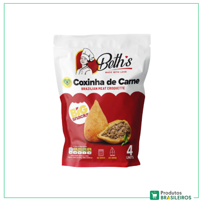 Coxinha de Carne Frita e Congelada / Frozen Meat Croquette BETH'S - 4un - Produtos Brasileiros