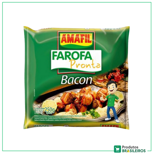 Farofa de Mandioca Sabor Bacon AMAFIL - 250g - Produtos Brasileiros