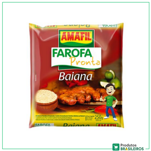 Farofa Pronta Sabor Baiana AMAFIL - 250g - Produtos Brasileiros